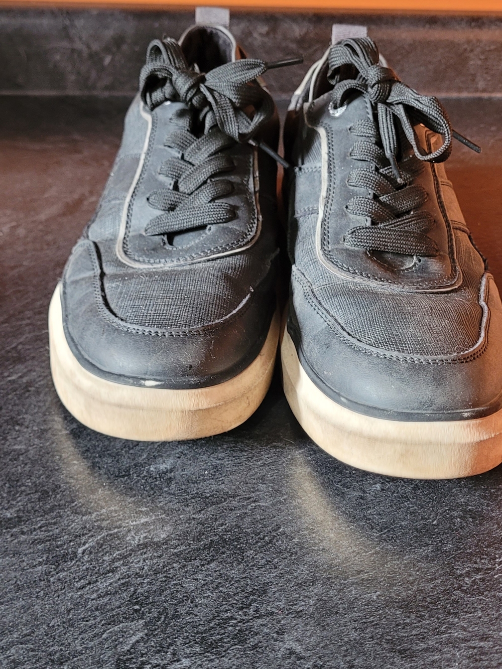 Denver Hayes Black Canvas Low-Top Sneakers with White Sole